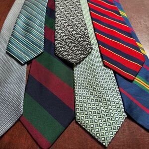 8 Men’s Designer Tie Lot | Eddie Bauer Chaps Gap Abercrombie + Alberto Zerra ++